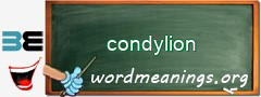 WordMeaning blackboard for condylion